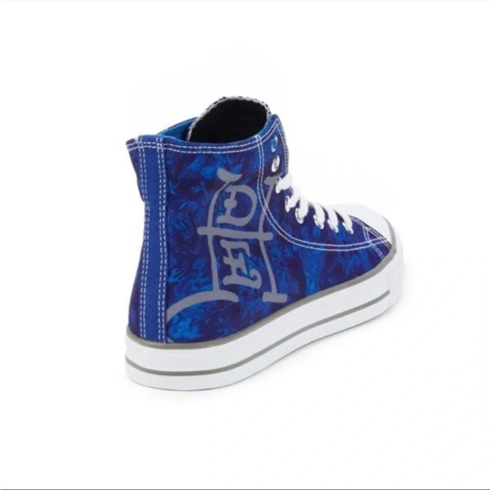SALE!!! Final!!! Ed Hardy high top sneaker blue skull print size 11 - Picture 3 of 11